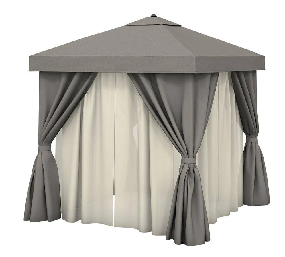 12' X 12' Square Commercial Cabaña W/ Vent & Privacy Curtains