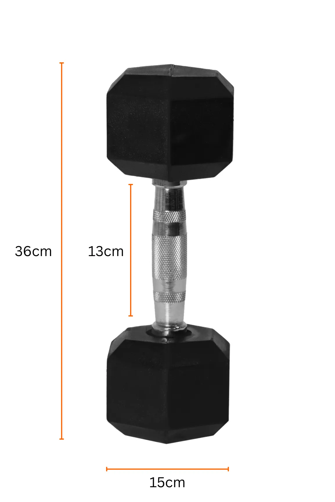 22.5kg Body Iron Commercial Rubber Hex Dumbbell Pair