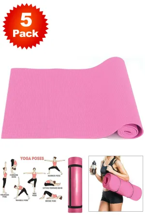 5 Pack Yoga Mat with Carrier Strap