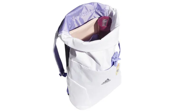 adidas Real Madrid Printing Large Capacity Backpack Unisex White / Purple, white