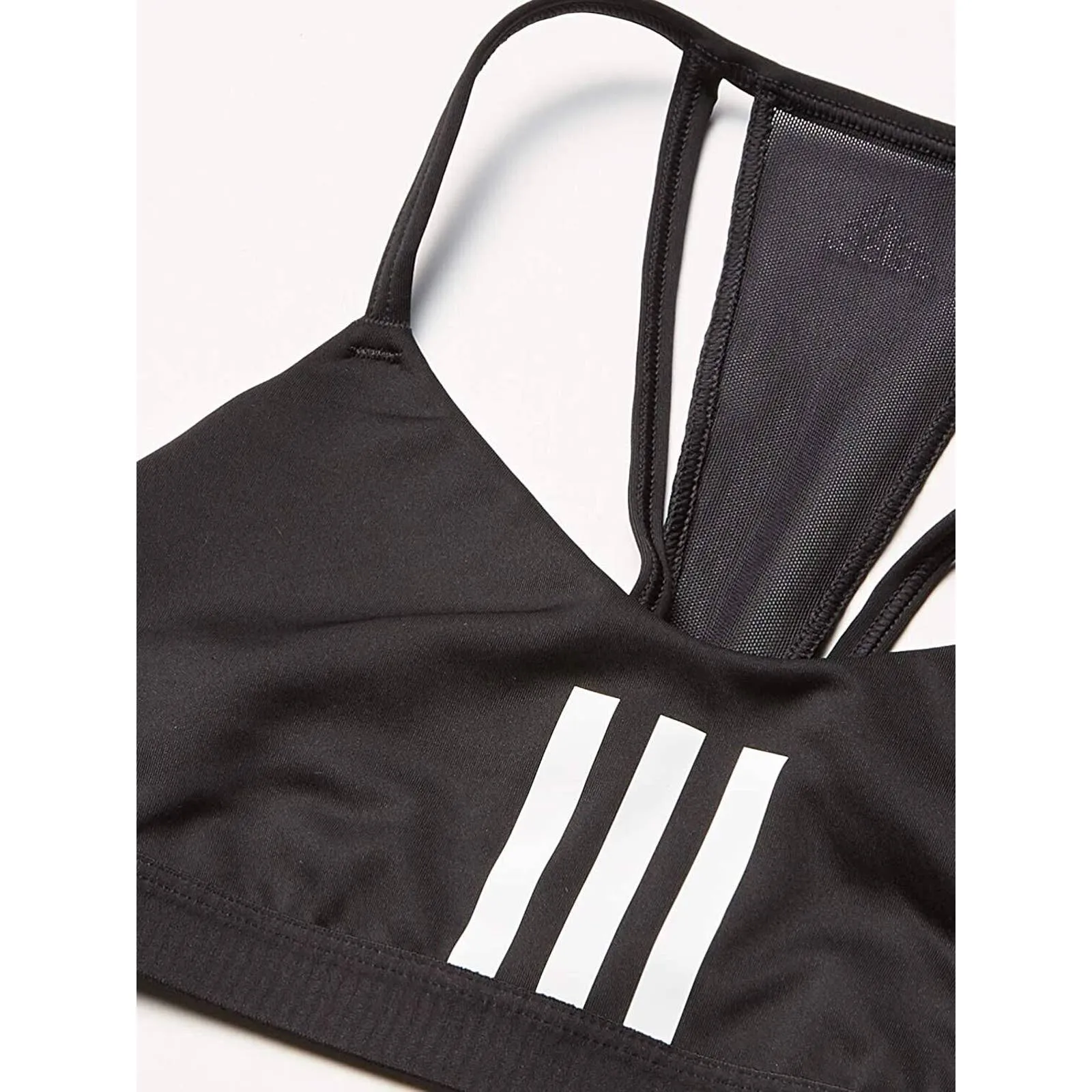 Adidas Women's All Me 3 Stripe Mesh Low-Impact Sports Bra Black NWT