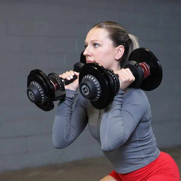 Body-Solid Adjustable Dumbbells Pair – 11 to 66 lbs. with Optional Stand SDBX132