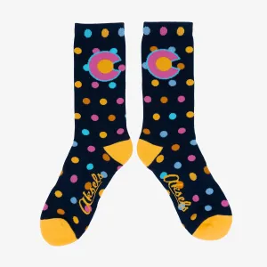 Colorado Flag Dots Men's & Women's Crew Socks