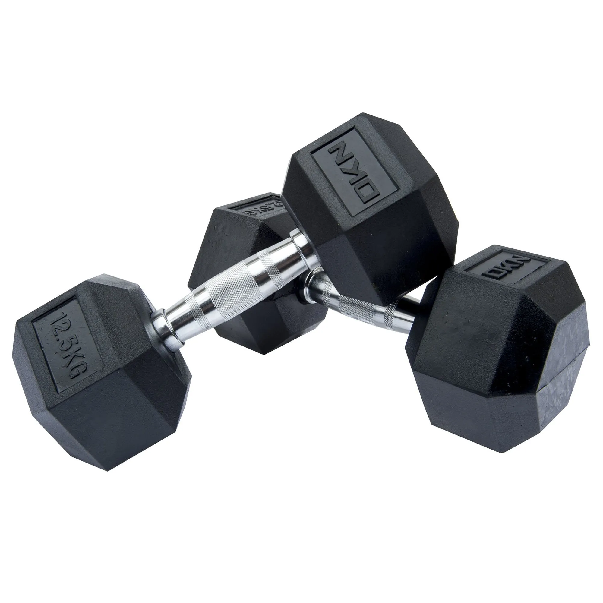 DKN 5kg to 30kg Rubber Hex Dumbbell Set - 9 Pairs