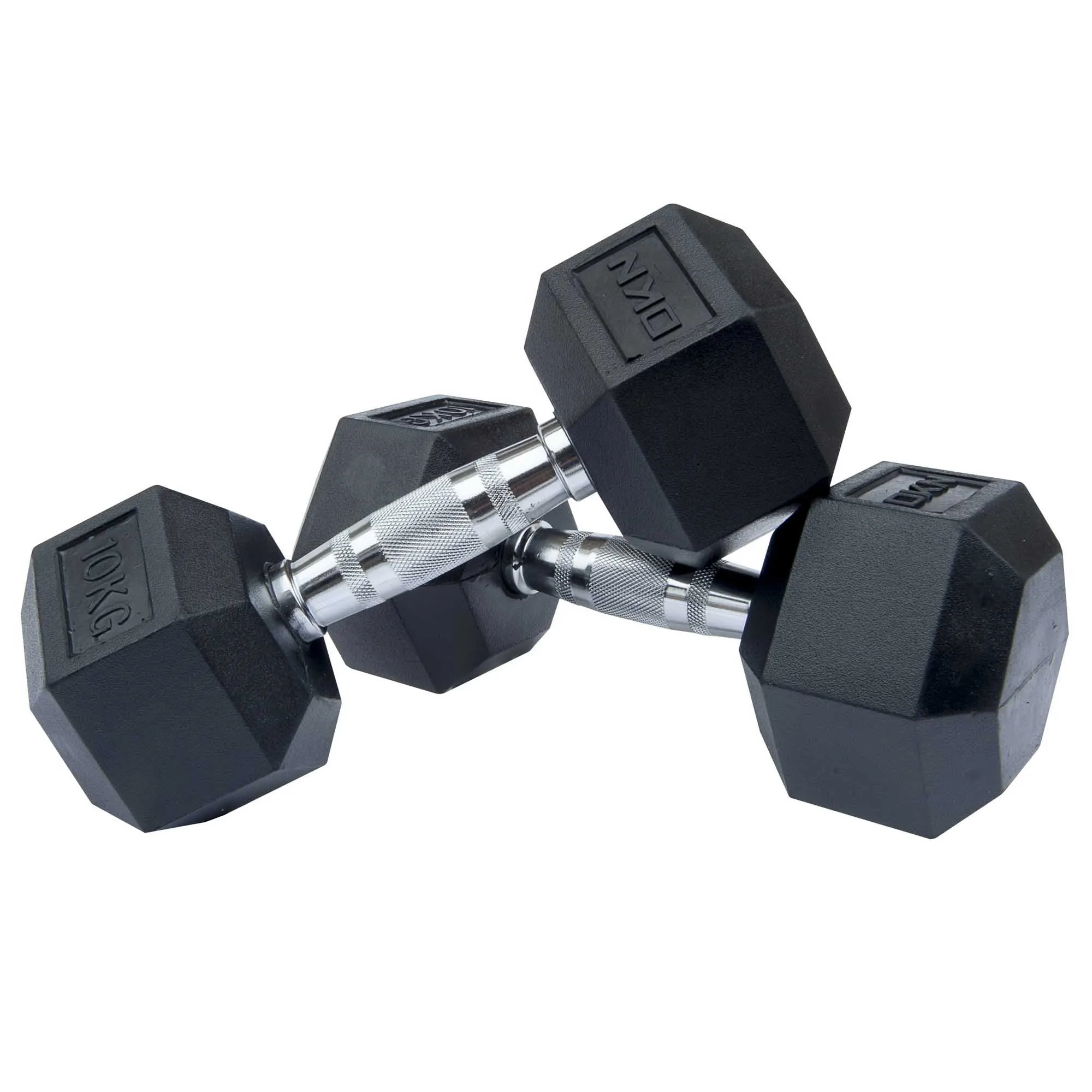 DKN 5kg to 30kg Rubber Hex Dumbbell Set - 9 Pairs