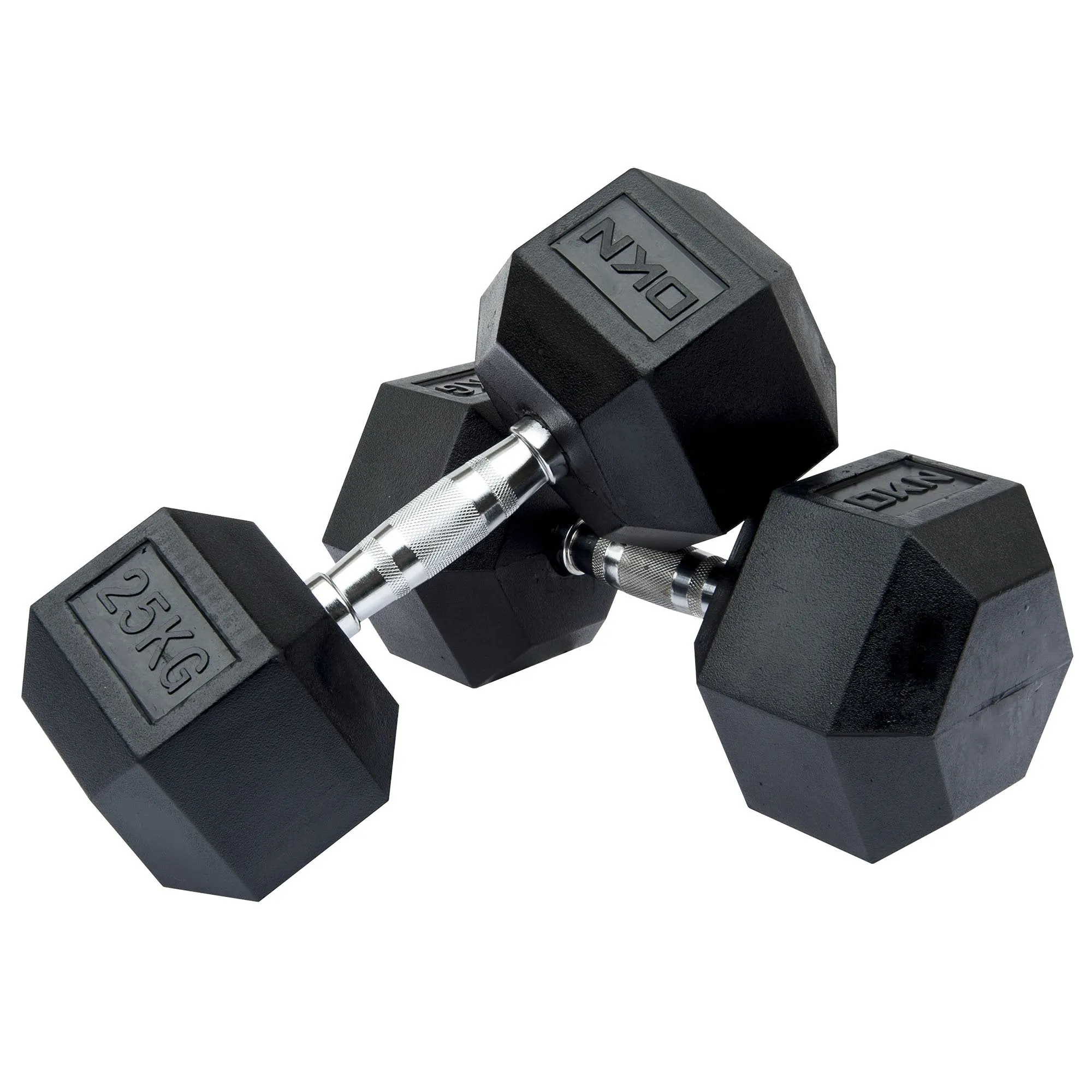 DKN 5kg to 30kg Rubber Hex Dumbbell Set - 9 Pairs