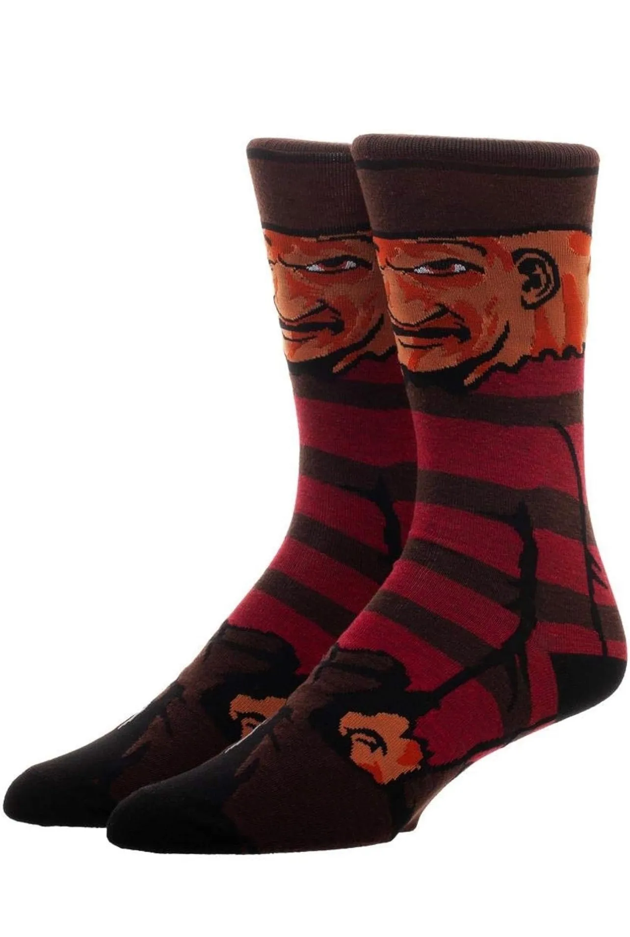 Freddy Kruger Nightmare on Elm Street Horror Socks, Fun Novelty Unisex 360 Degree Artwork Character Designed Crew Socks