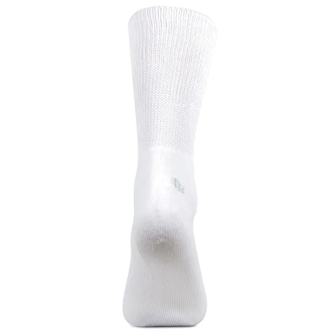 Men's Crew Length Diabetic Socks (White)