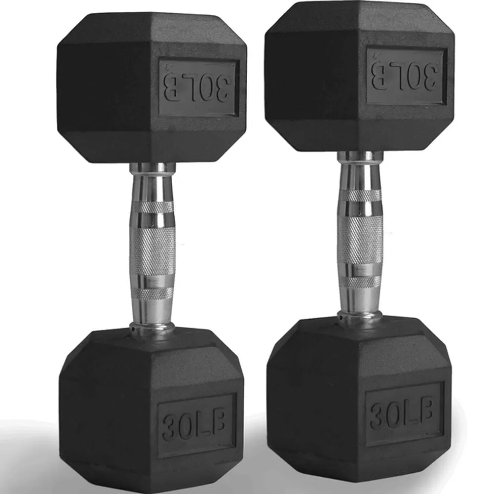 NEW Individual Rubber Hex Dumbbells Commercial Grade (Not Residential Grade)