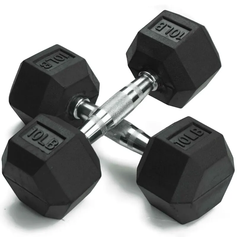 NEW Individual Rubber Hex Dumbbells Commercial Grade (Not Residential Grade)