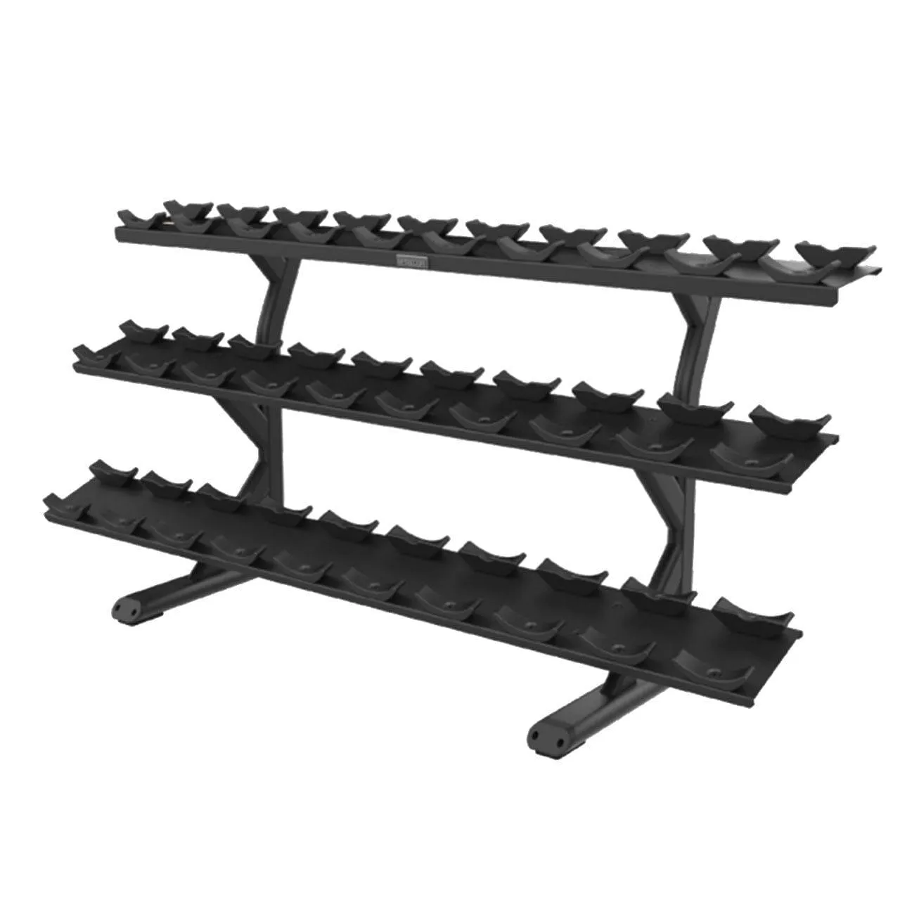 Precor Vitality Series 3-Tier, 15-Pair, Saddle Tray Dumbbell Rack (VBR 6815)