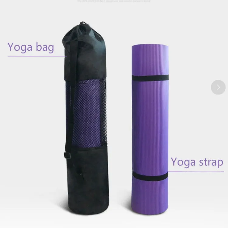 Purple Men and Women Beginners Home Non-slip Yoga Mat with Straps & Tutorial & Net Bag, Size:1850 x 900 x 15mm