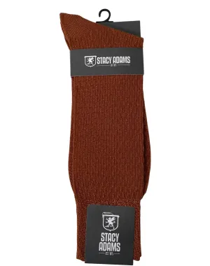 Stacy Adams Basket Weave Dress Socks - Copper