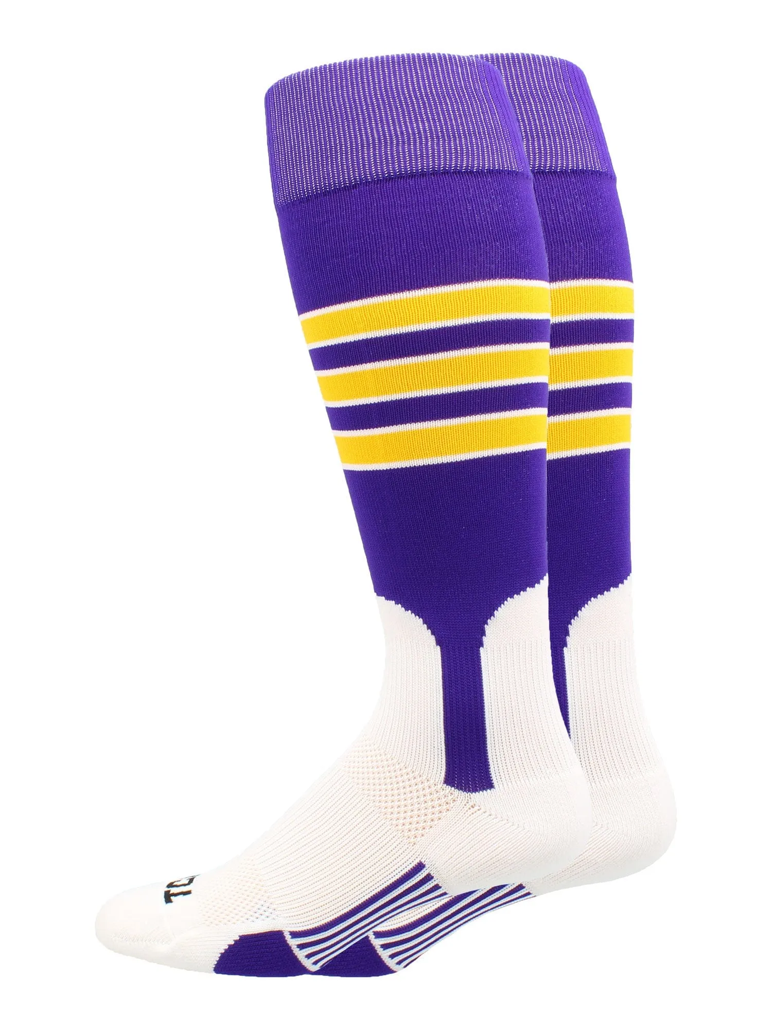 TCK Baseball Stirrup Socks with Stripes Pattern D