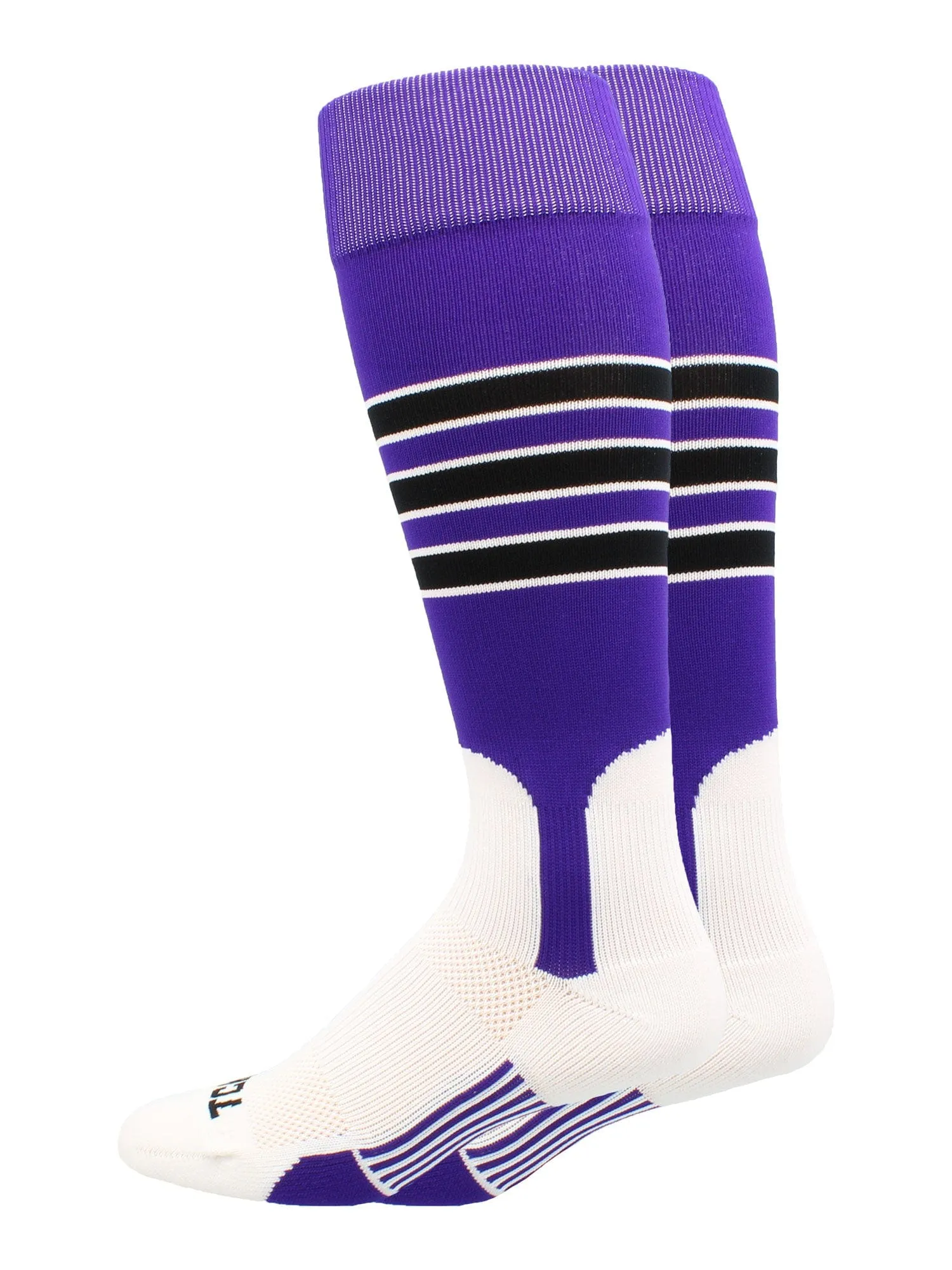 TCK Baseball Stirrup Socks with Stripes Pattern D