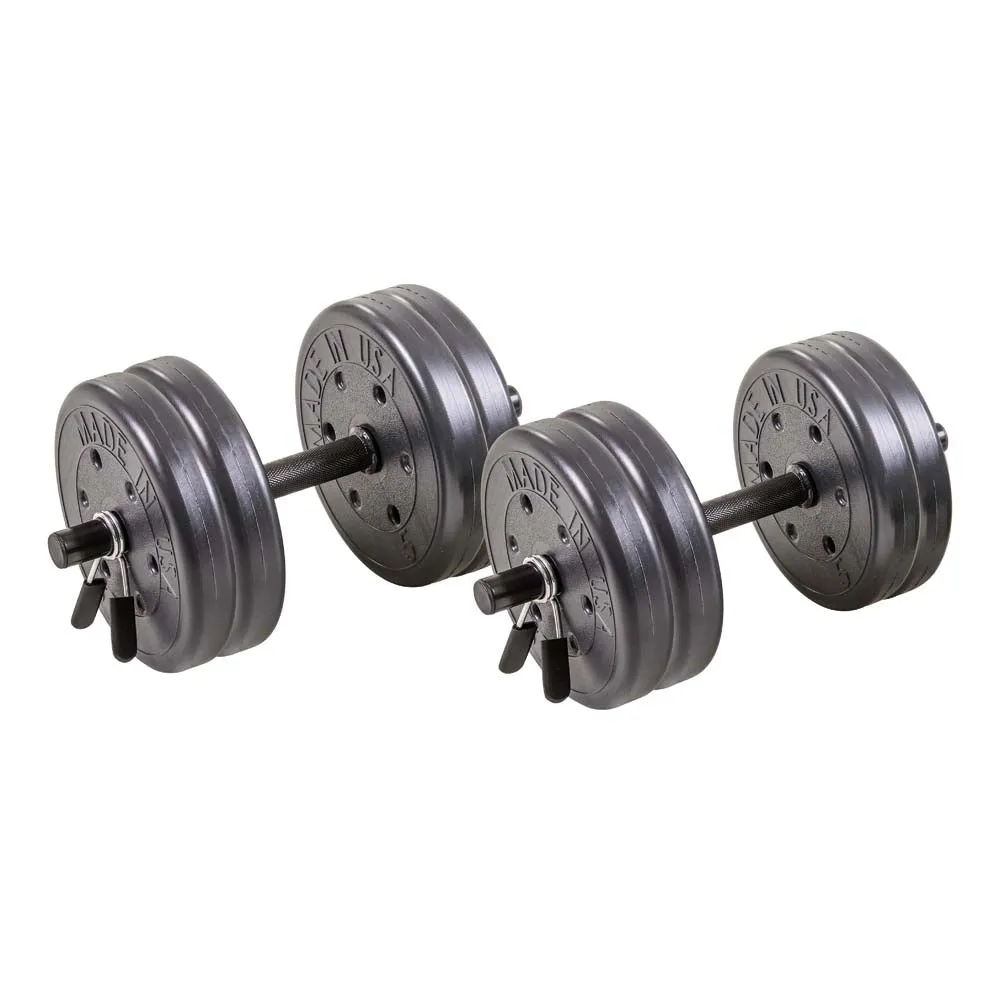 US Weight Adjustable 42LB Dumbbell Set with Spring Clips