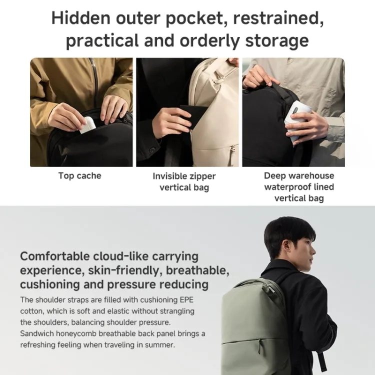 Xiaomi Mijia 16L Large Capacity Commuting Backpack(Light Khaki)